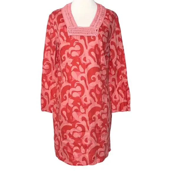 linen v neck midi dress Linen V-neck midi dress with sleeves SELINA main image 1